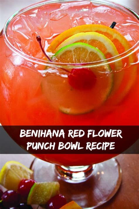 Benihana Red Flower Punch Bowl